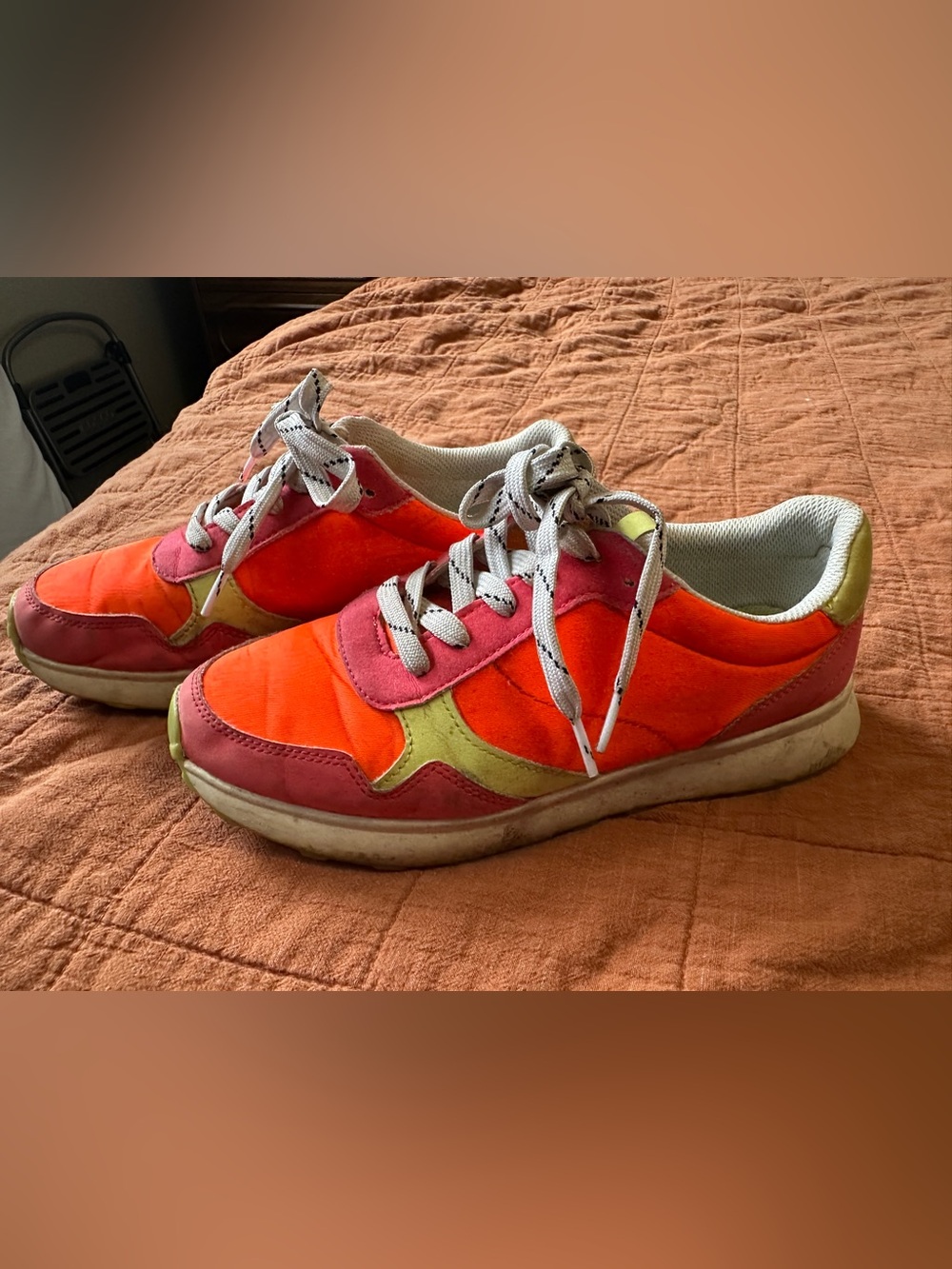 Bright Orange & Pink Accent Sneakers